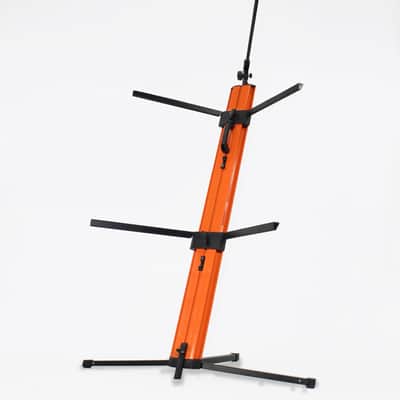 FAT TOAD 2-Tier Column Keyboard Stand with Mic Boom Arm Adapter (SlidingDJ Series) – Double Electronic Piano Tower Mount Platform – Holder for Digital Turntable, Audio Gear, Studio Synthesizer image 6
