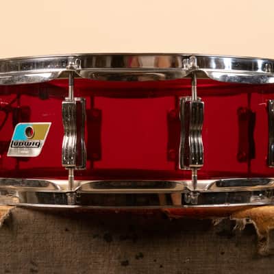 1970s Ludwig 5x14 Red Vistalite Snare Drum image 2