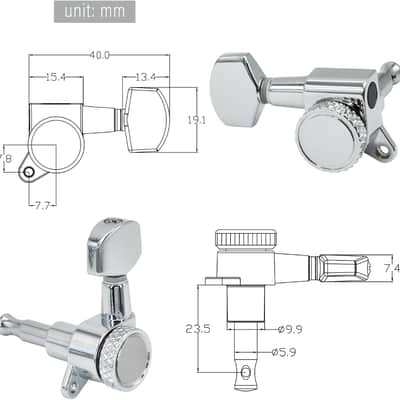 18:1 Guitar Locking Tuners 3x3 Lock String Machine Heads Guitar Tuning Pegs Replacement For Classic or Acoustic or Elecric Guitars-Chrome(3R+3L) image 4
