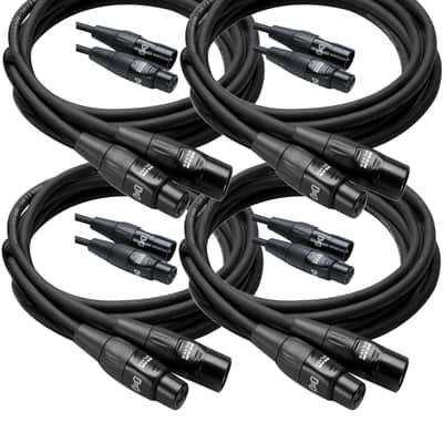 4 Pack Hosa Pro Microphone Cable, Neutrik REAN Connectors REAN XLR3F to XLR3M, HMIC-010 (10 Feet) image 3