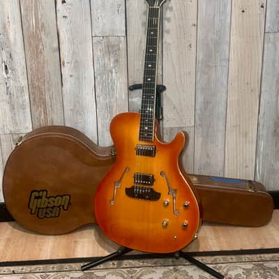 Rare 2002 Bunker BAT 375 Semi Hollow Cutaway Electric Guitar, Amberburst Finish   Pro Setup Includes very Nice Gibson Case ! image 16