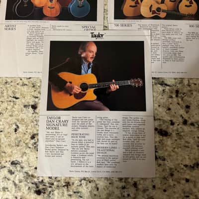 Taylor Flyer Brochures 90s ? Dan Crary Artist Series Koa 900 800 700 600 500 image 1