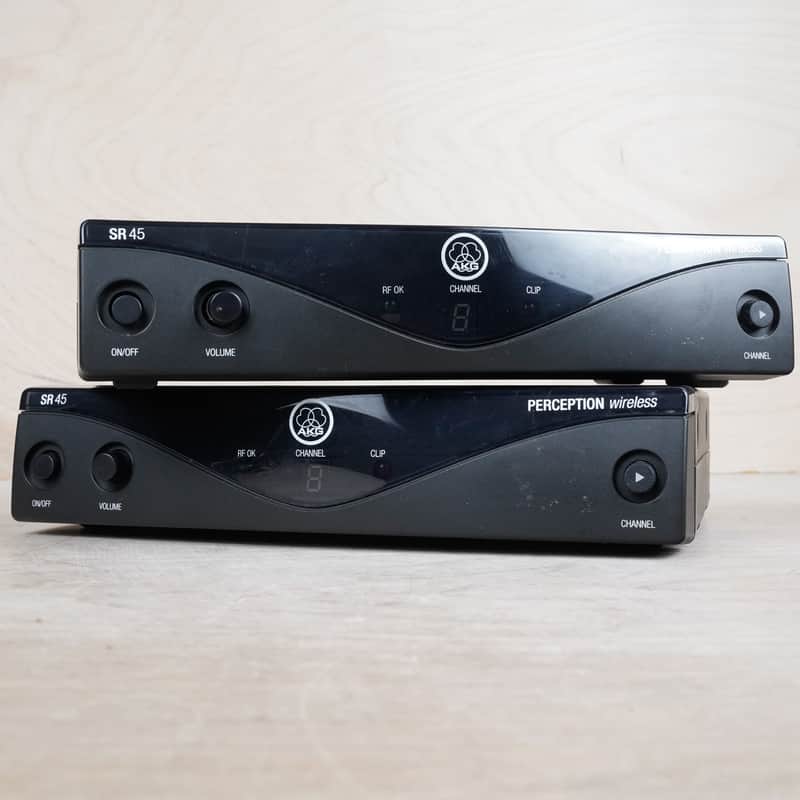 AKG Perception Wireless SR45 Wireless Receiver Pair Set of 2 A Band (530-449 MHz) Black w/ Power Supply image 1