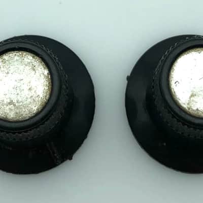 2 Vintage Top Hat Reflector Knobs Black/Aluminum 19?? image 2