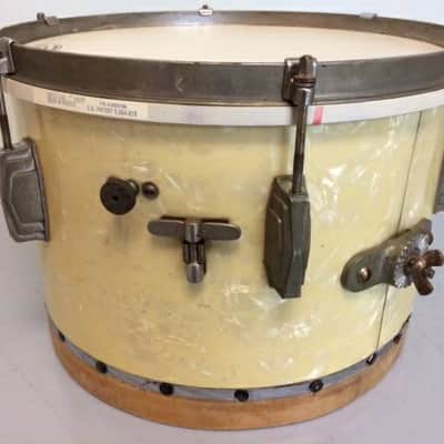 Ludwig & Ludwig Drum Set circa 1940 White Marine Pearl w/ Zildjian Zilco Cymbals image 9