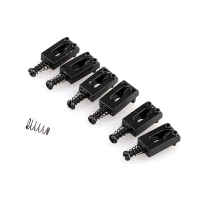 Musiclily Metal Tremolo Bridge Saddle For Fender Strat Electric Guitar Parts,Black (Pack of 6) image 1