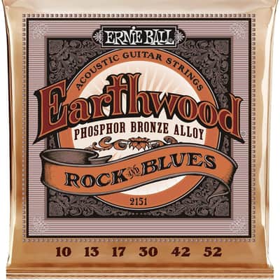 Ernie Ball Earthwood Rock & Blues Phosphor Bronze Acoustic Guitar Strings, 10-52 Gauge (P02151)