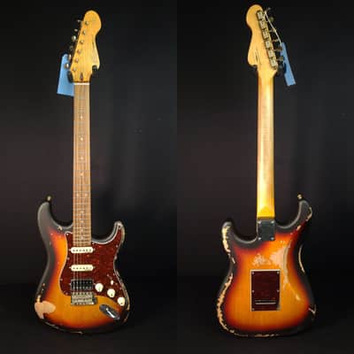 Vintage V6HMRSB HSS Icon Aged Relic Electric Guitar Gloss Sunburst image 3