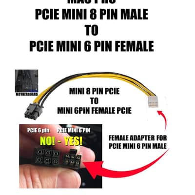 AVID MAC PRO 2019+ PCIE Power Cord Adapter Mini 8 PIN (M) to Mini 6 PIN (F) image 7