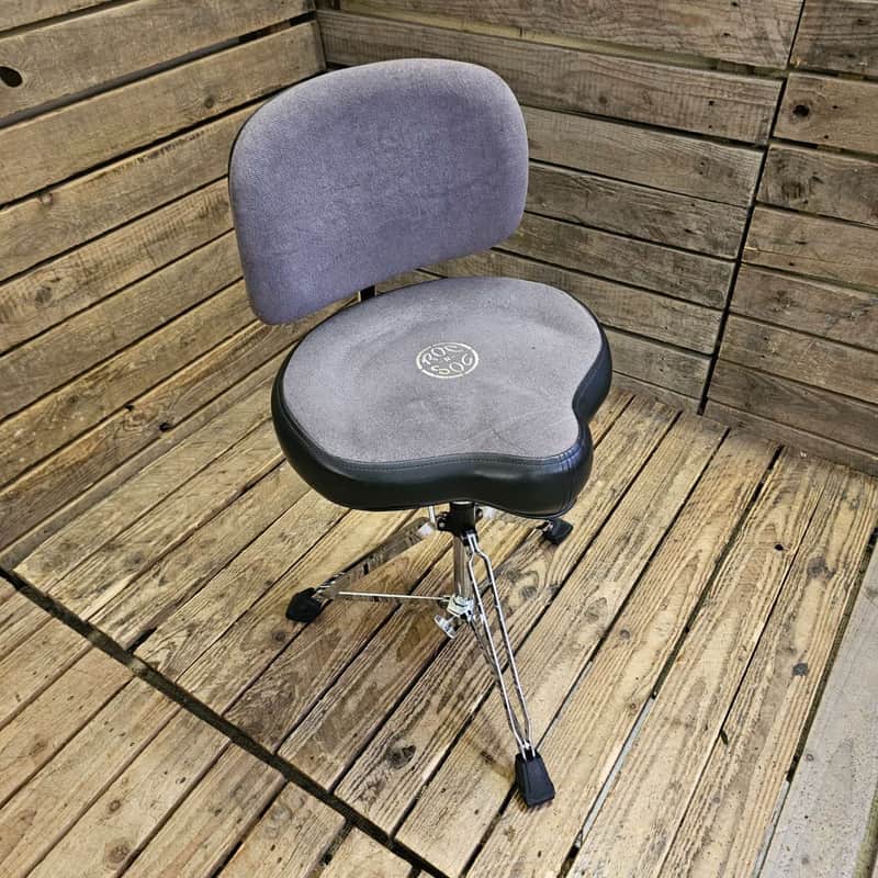 Roc N Soc Drum Stool Throne, Grey With Back Rest USED! RKCOK010826 image 1