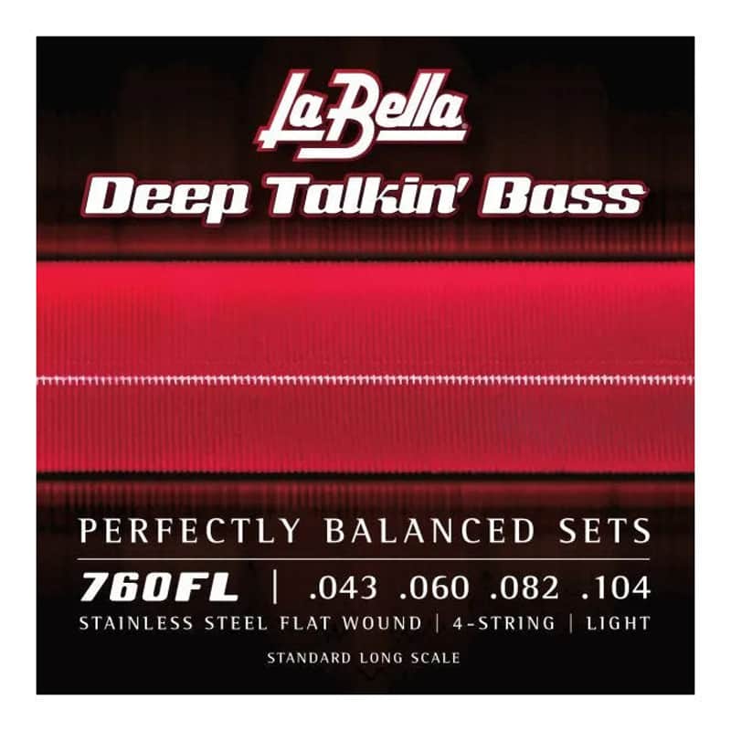 La Bella 760FL Deep Talkin' Bass Stainless Steel Flat Wound Electric Bass Strings - Light Gauge 43-104 - Standard Long Scale image 1
