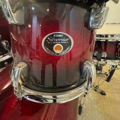 Tama VP52KRSTRB Silverstar 10/12/16/22/5x14" 5pc Birch Shell Pack 2010s - Transparent Red Burst image 11