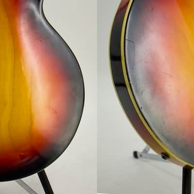 Used Conrad 40080 Vintage Burst Hollow Body Electric Guitar image 9