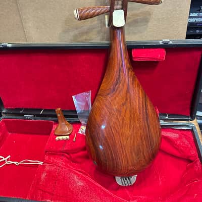 Vintage Chinese Yueqin Moon Lute 4-String w/ Case & Accessories – Traditional Folk Instrument image 7