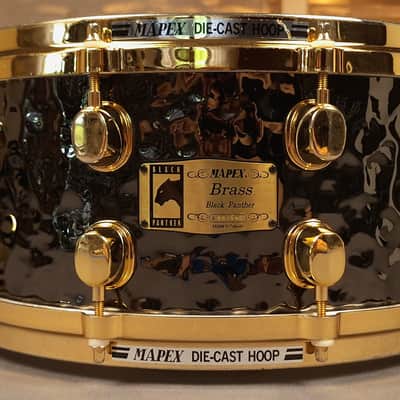 Mapex Black Panther Hammered Brass BPBR465H 14x6.5 Snare Drum | Original Owner image 9