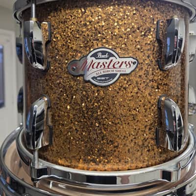 Pearl BCX924XSP/C357 Masters BCX 10x8 / 12x9 / 16x16 / 22x18" 4pc Shell + 14x6.5" matching snarePack 2014 - 2015 - Golden Bronze Glitter image 5