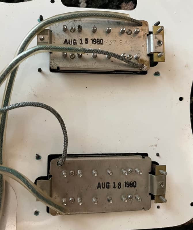 Vintage 1980 Tim Shaw Gibson Dirty Fingers Humbucker Pickups Matched Pair image 1