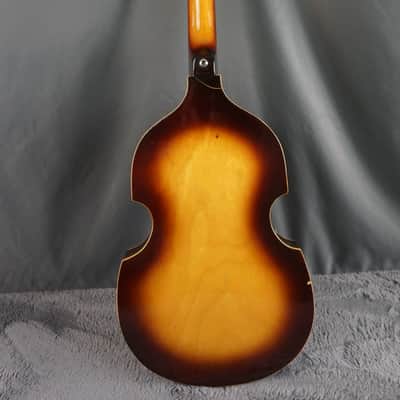 Greco Violin Bass Vintage - Sunburst Semi-Hollow Lefty image 3
