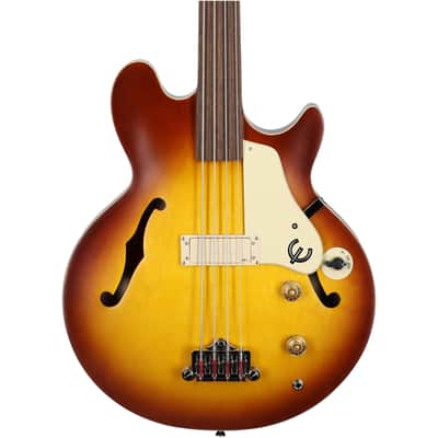 Epiphone Jack Casady Fretless Electric Bass (with Gig Bag), Royal Tan image 1