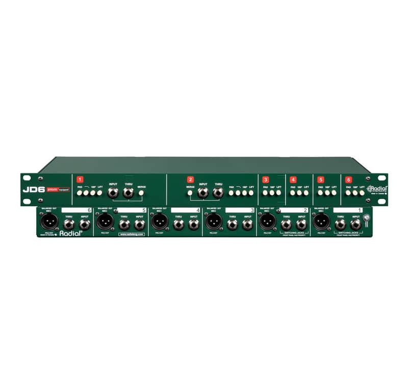 Radial JD6 six-channel rackmount direct box image 1