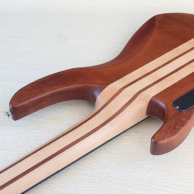 Custom 5 String Electric Bass, Hickory Wood Top Body, Maple Neck Through, 24 Frets image 2