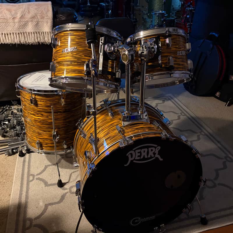 Rare 4pc Pearl Presidential Series - Sunset Ripple with Bass drum mount image 1