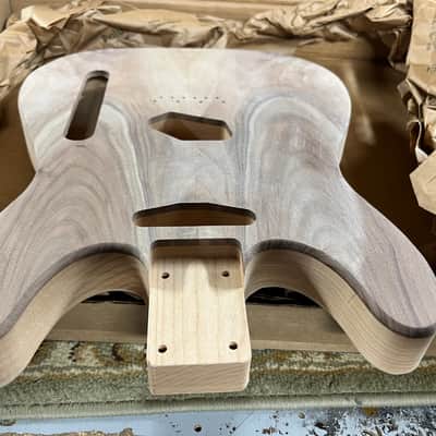 Saylor Double Cut Walnut Burl/Alder Telecaster Body image 4