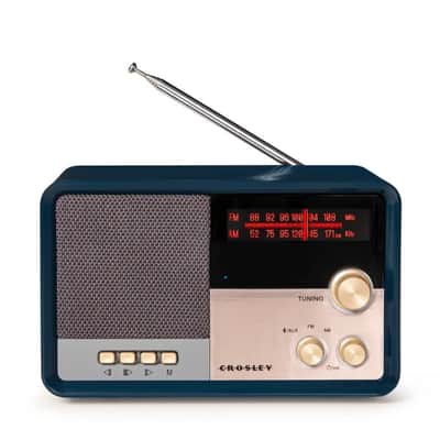Crosley CR3036D Tribute Vintage Style AM/FM Radio With Bluetooth - Navy-NEW image 2