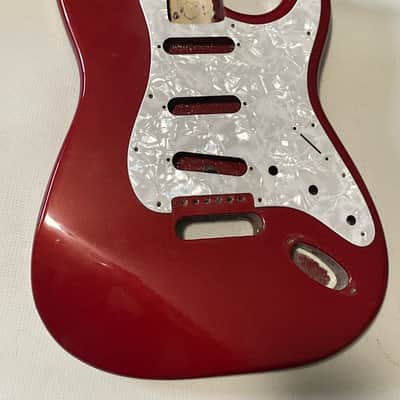 1995 MIM Fender Mexico Candy Apple Red Stratocaster Guitar Body 6 Post Tremolo image 21