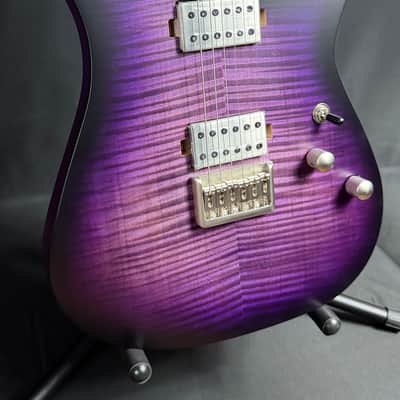 Schecter C-1 Standard Plus Electric Guitar Transparent Purple Burst Finish image 3