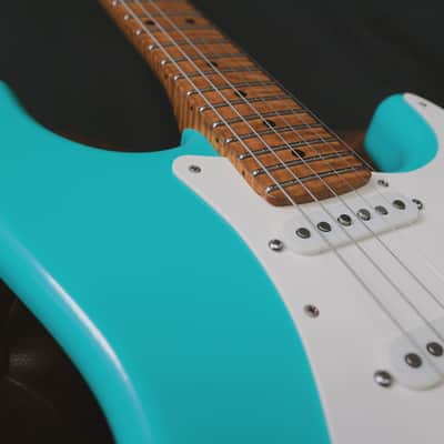 Xotic XSC-2 California Classic with 5A Roasted Flame Maple Neck - Surf Green image 2