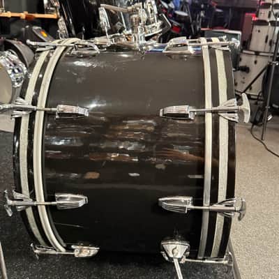 Vintage 1970's Ludwig 3-Ply Classic Maple with Re-Rings 3-Piece 13/16/22 Drum Kit Set in Black (Rm4) image 9