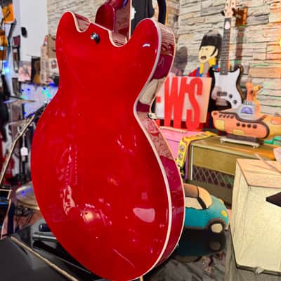 Vintage Guitar  VINTAGE LVSA500CR Red LEFT HANDED Zurda Thin Line SEMI ACOUSTIC GUITAR    Cherry Red image 14