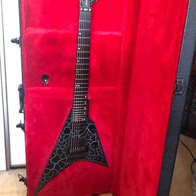 Ormsby Metal V 7 2021 Azure Crackle w/ Upgraded Floyd Rose and Screws Orginal Owner and Hard Case Rare Limited Run image 2