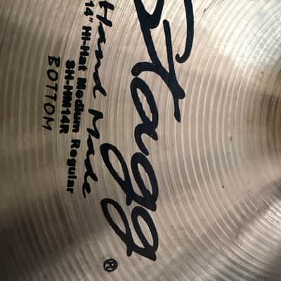 Stagg SH-HM14R 14 inch Medium Hi Hat cymbals B20 Bronze Alloy Hand Made image 3