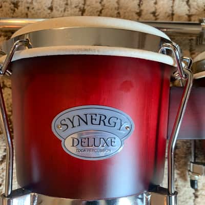 Toca Percussion Synergy Deluxe Bongos - Wine Burst - With Mount image 2