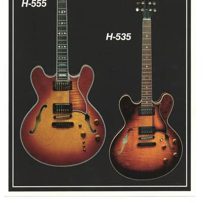 Heritage Guitars- H-535 & H-555, promotional print/cut sheet, 1988 image 1