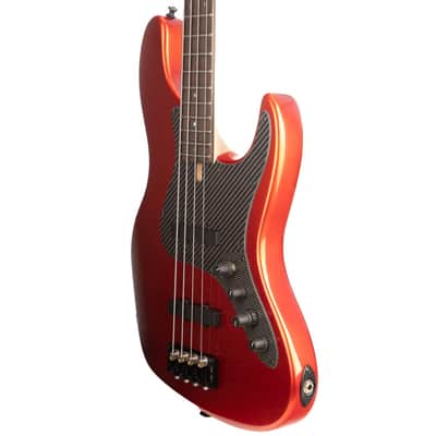 Brubaker JXB-4 Standard Bass Guitar, Tangerine Metallic - Mint Open Box image 7