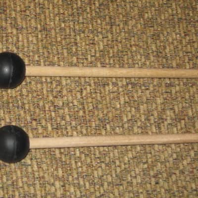 ONE pair new old stock (with packaging) Malletech NR36B Xylo/Bell Mallets - Natural Rubber, Very Hard, 1 & 1/8" Round Black Heads // Birch Handles (from around 2019) Made in USA image 20