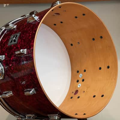 1970's Rogers XP8 Red Diamond Pearl 12/13/16/22 Big R Drum Kit image 20