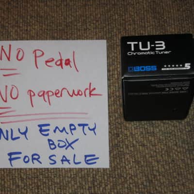 used condition Boss EMPTY BOX for TU-3 Chromatic Tuner (NO pedal / NO paperwork) specifically from 2015 (but can be home for other year TU-3 pedal) - Black Box with blue & white graphic image 1