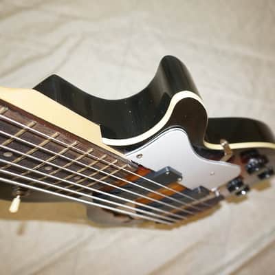 Semi Hollow body bass guitar, 6 string, Sunburst image 3