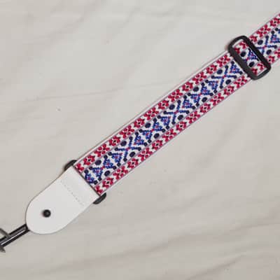 PERRI's Hootenanny Red White and Blue Nylon Guitar STRAP - new - 2" wide image 3