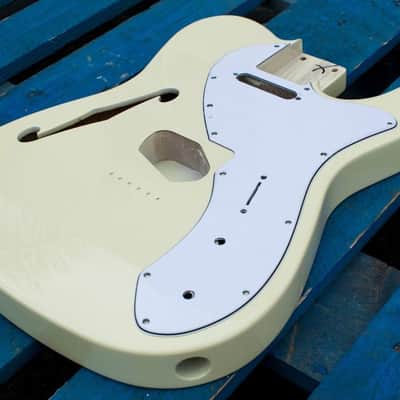 Eden Premier Series Semi-Hollow Alder Body Telecaster Guitar Vintage White image 6