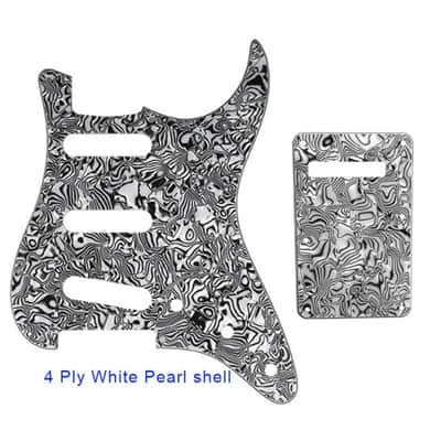 Guitar Pickguard With Back Plate Suit For USA/Mexico Fender Strat Standard SSS ST-3 ply white image 3