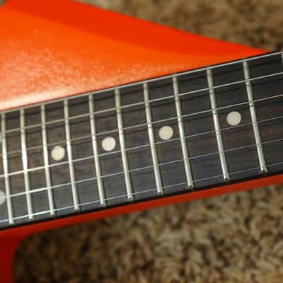 Video! 1980s Hondo H-1 Death Dagger Neon Orange Refinish w/ Original Hardshell Case image 7