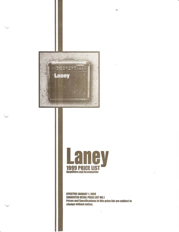 Laney 1999 Price List- Amplifiers and accessories image 1