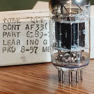 JRC 6189/12AU7WA RCA Black Plate Triple Mica 1957 MaxiPreamp2/TV-7 tested (1) tube lot image 2