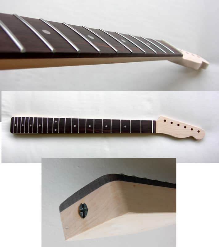 NEW* Vintage Style TELECASTER Neck/ UNFINISHED Maple Rosewood Fretboard/ JUMBO FRETS/ /fits Warmoth, Fender TELE image 1