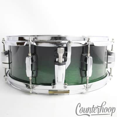 *Mapex Meridian Snare Drum 14x5" Green Fade 7ply Birch 8-Lug Chrome 2.3mm Rims* image 3